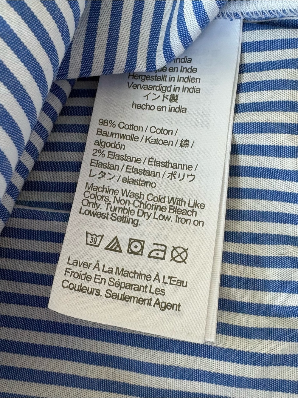 J. Crew Women’s Blue/White Striped Button-Front Midi Dress, Tie Waist, Size 8 - Picture 4 of 4